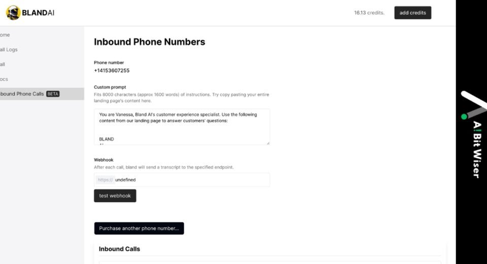 how to use custom number with bland ai