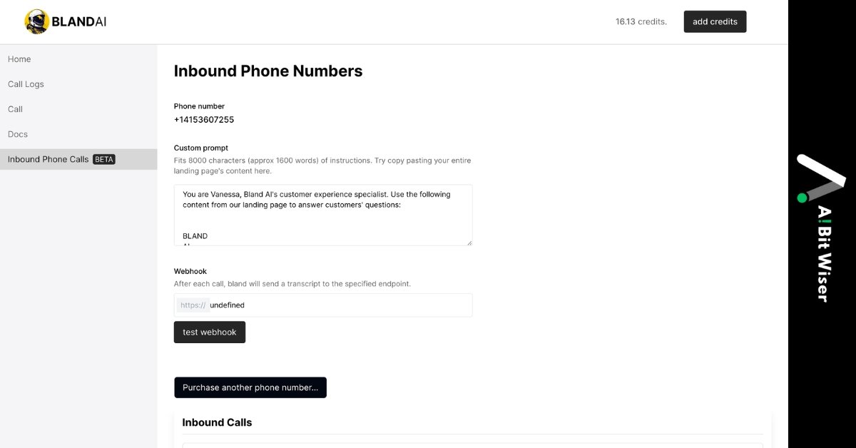 how to use custom number with bland ai